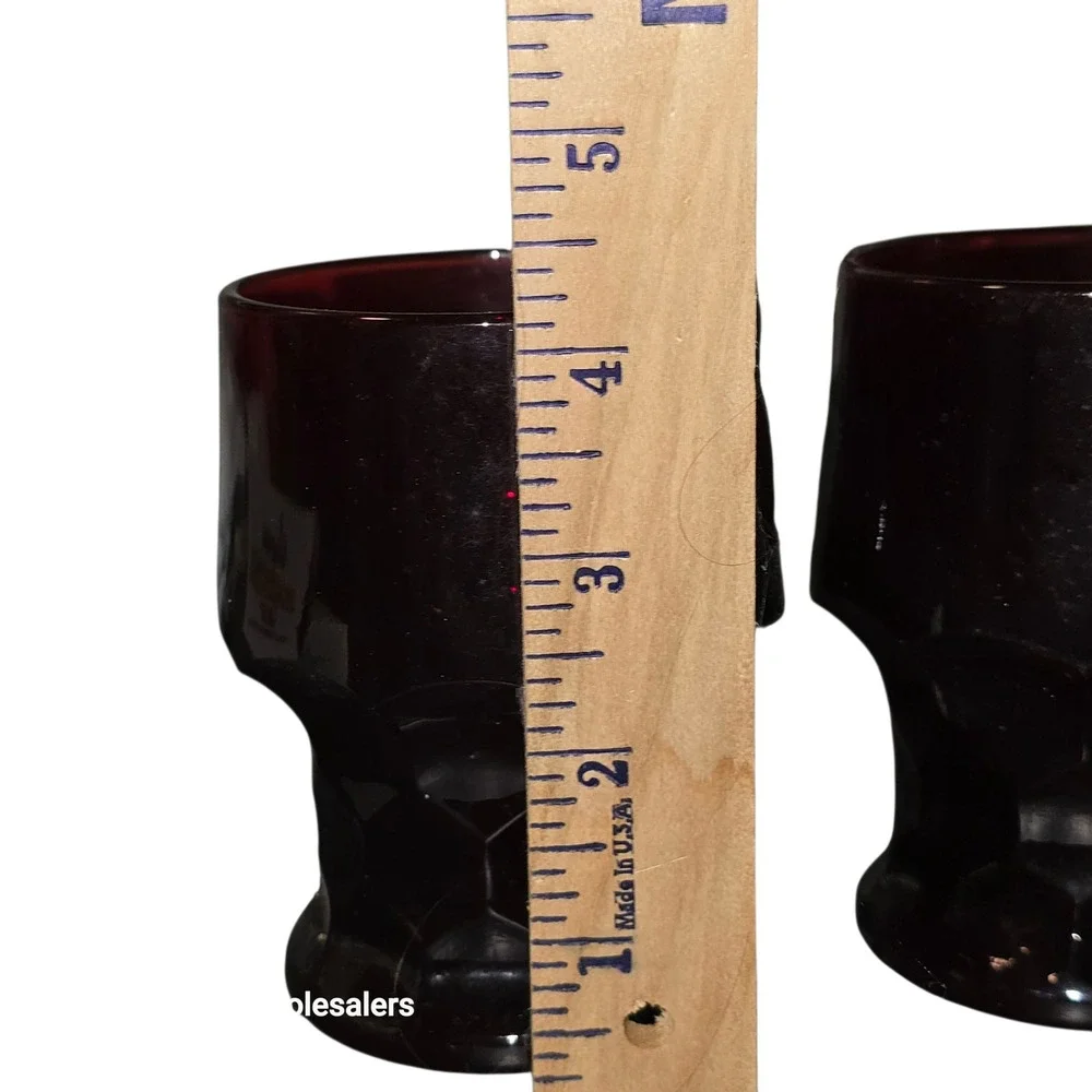 2 Vintage 9 Oz Flat Tumbler Georgian‎ Ruby by Cambridge Barware 1930's - 1950's